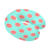Grapefruit green background U-Shaped Travel Neck Pillow