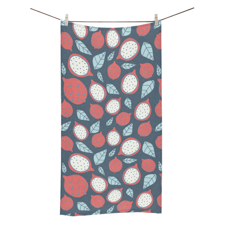 dragon fruits dark blue background Bath Towel