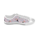 Beautiful toucan flower leaves Men's Low Top Shoes White