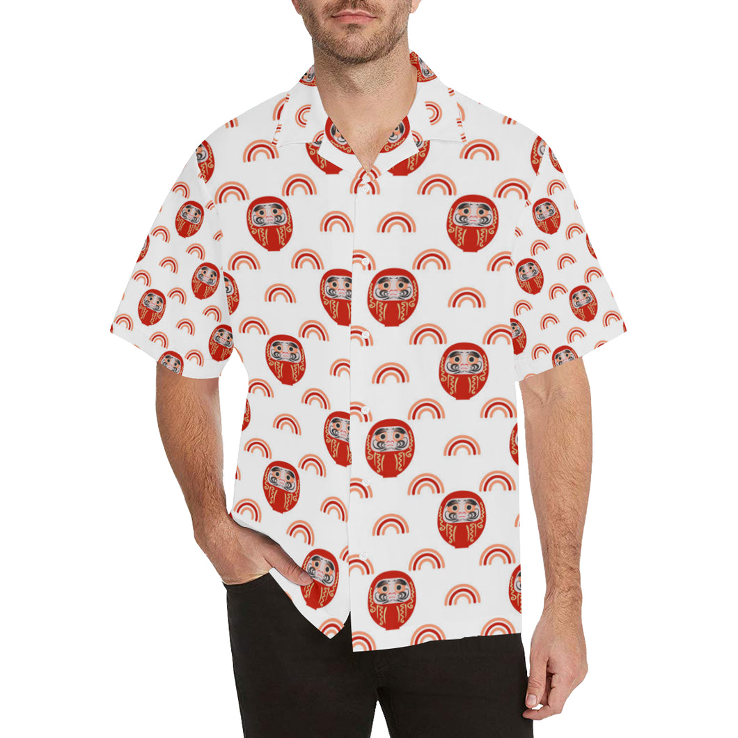 Daruma japanese wooden doll design pattern Men's All Over Print Hawaiian Shirt