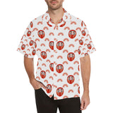 Daruma japanese wooden doll design pattern Men's All Over Print Hawaiian Shirt