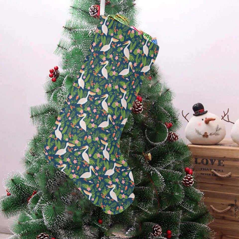 Pelican Pattern Print Design 05 Christmas Stocking