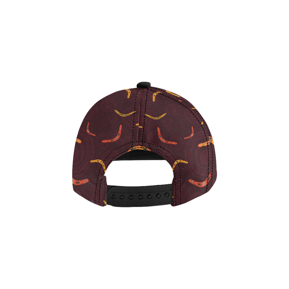 Boomerang Australian aboriginal ornament circle bl All Over Print Snapback Cap