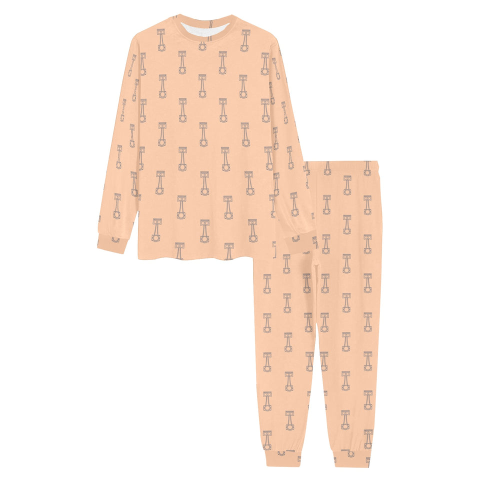 Engine Piston Cream Background Pattern Design 04 Men's All Over Print Pajama