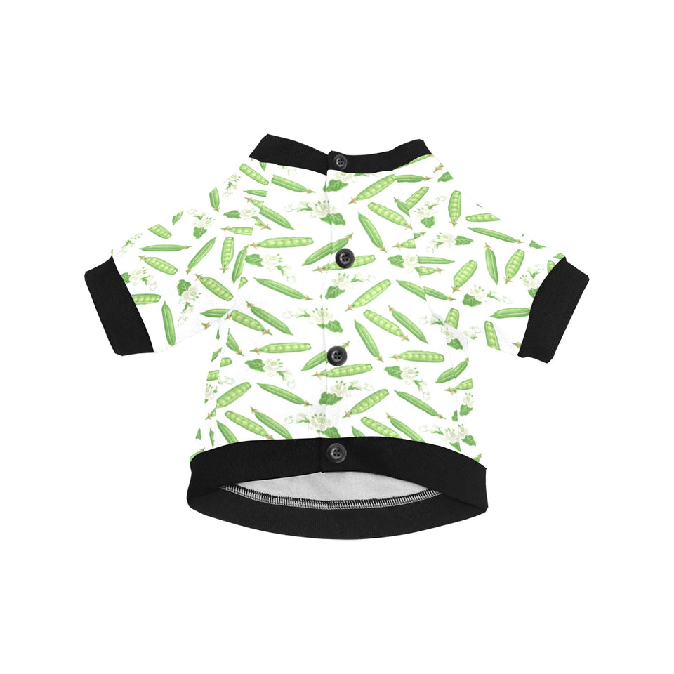 Green Peas Pattern Print Design 04 All Over Print Pet Dog Round Neck Fuzzy Shirt