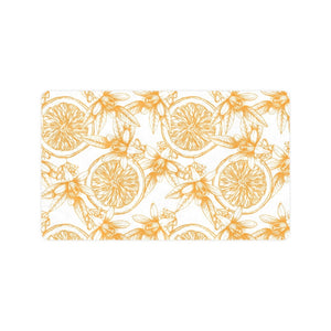 hand drawn orange fruit pattern Doormat