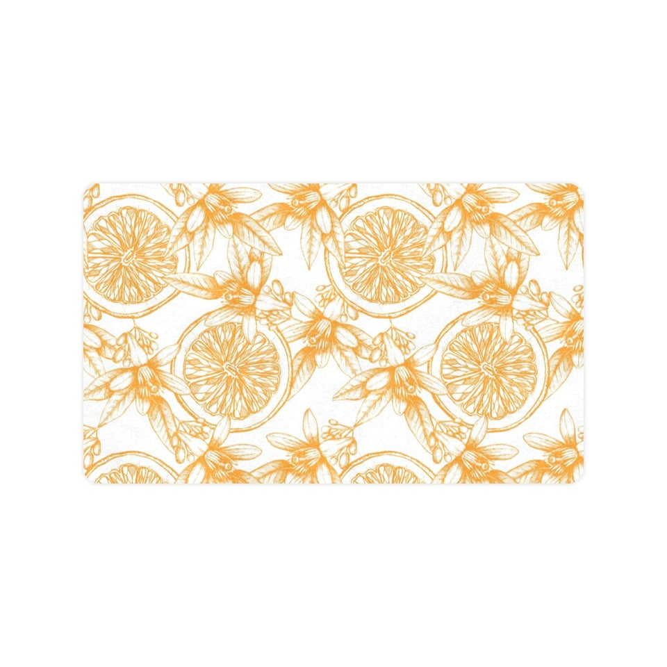hand drawn orange fruit pattern Doormat