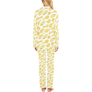 Potato Chips Pattern Print Design 02 Women's Long Pajama Set