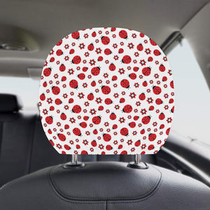 Ladybug Pattern Print Design 04 Car Headrest Cover