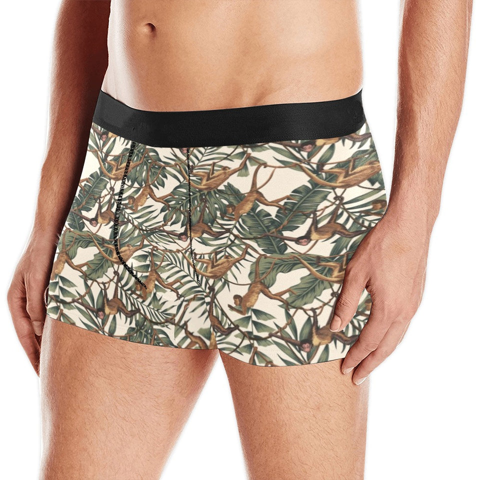 Monkey tropical leaves background Men's All Over Print Boxer Briefs Men's Underwear