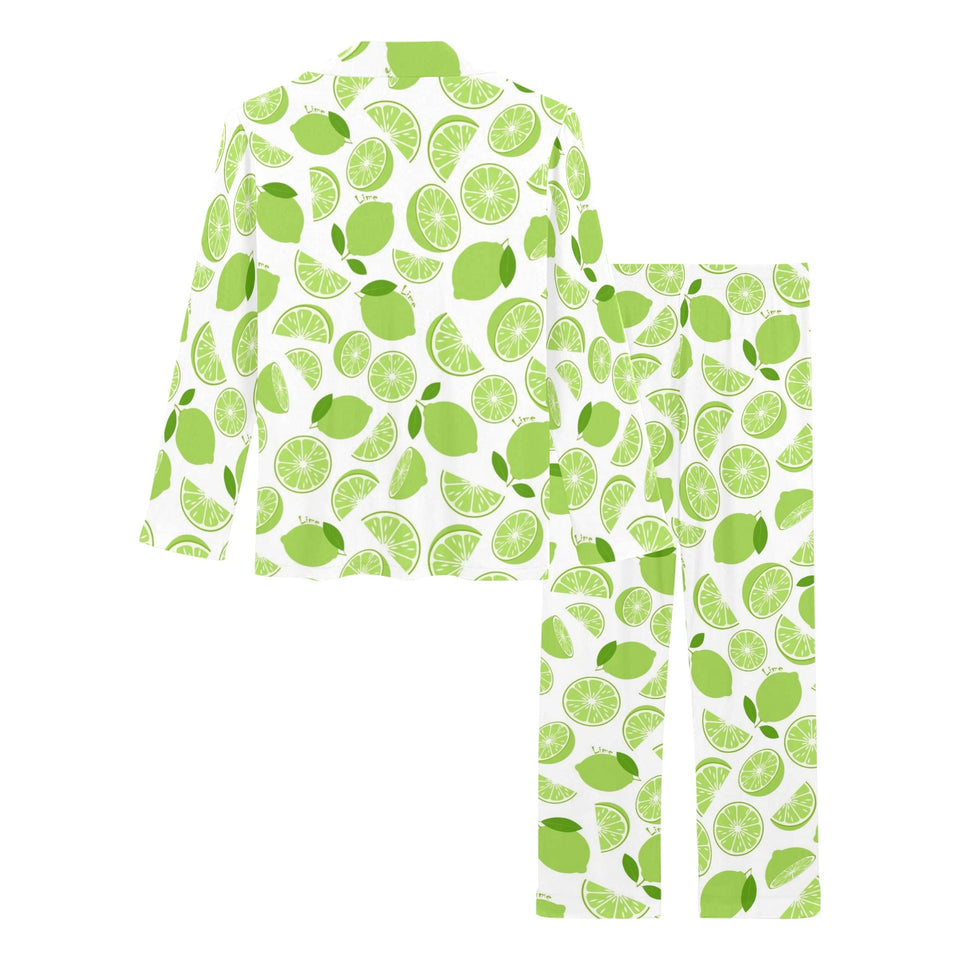 Lime design pattern Women's Long Pajama Set