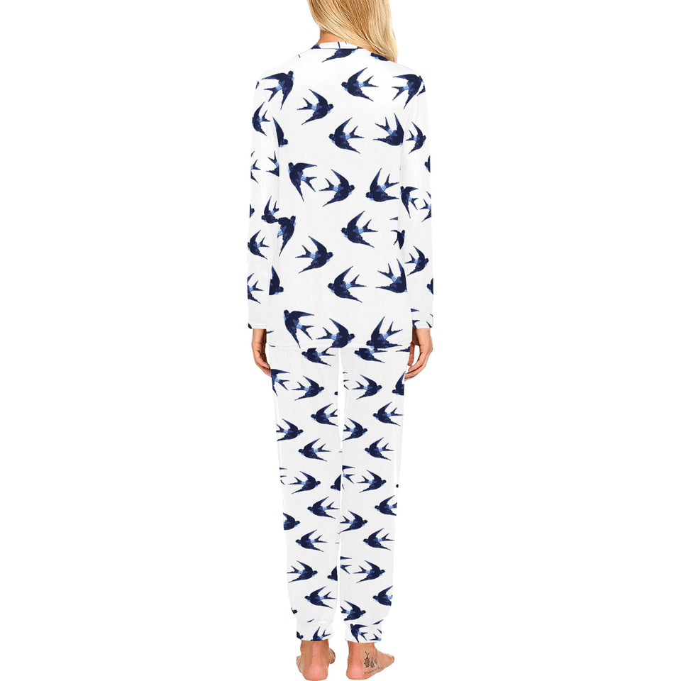 Swallow Pattern Print Design 03 Women's All Over Print Pajama Set