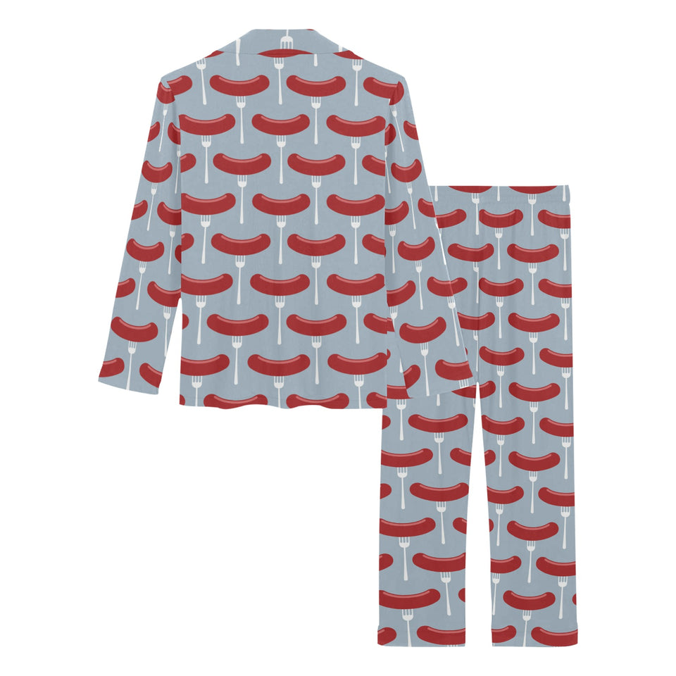 Sausage Pattern Print Design 02 Women's Long Pajama Set