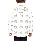 Cute Siberian Husky pattern Kids' Boys' Girls' Padded Hooded Jacket