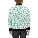 Green ginkgo leaves pattern Kids' Boys' Girls' Bomber Jacket
