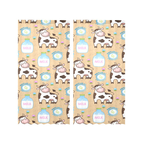 Cow bottle of milk pattern Gauze Curtain