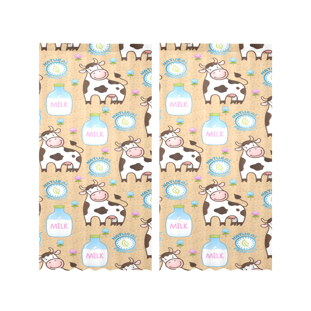 Cow bottle of milk pattern Gauze Curtain