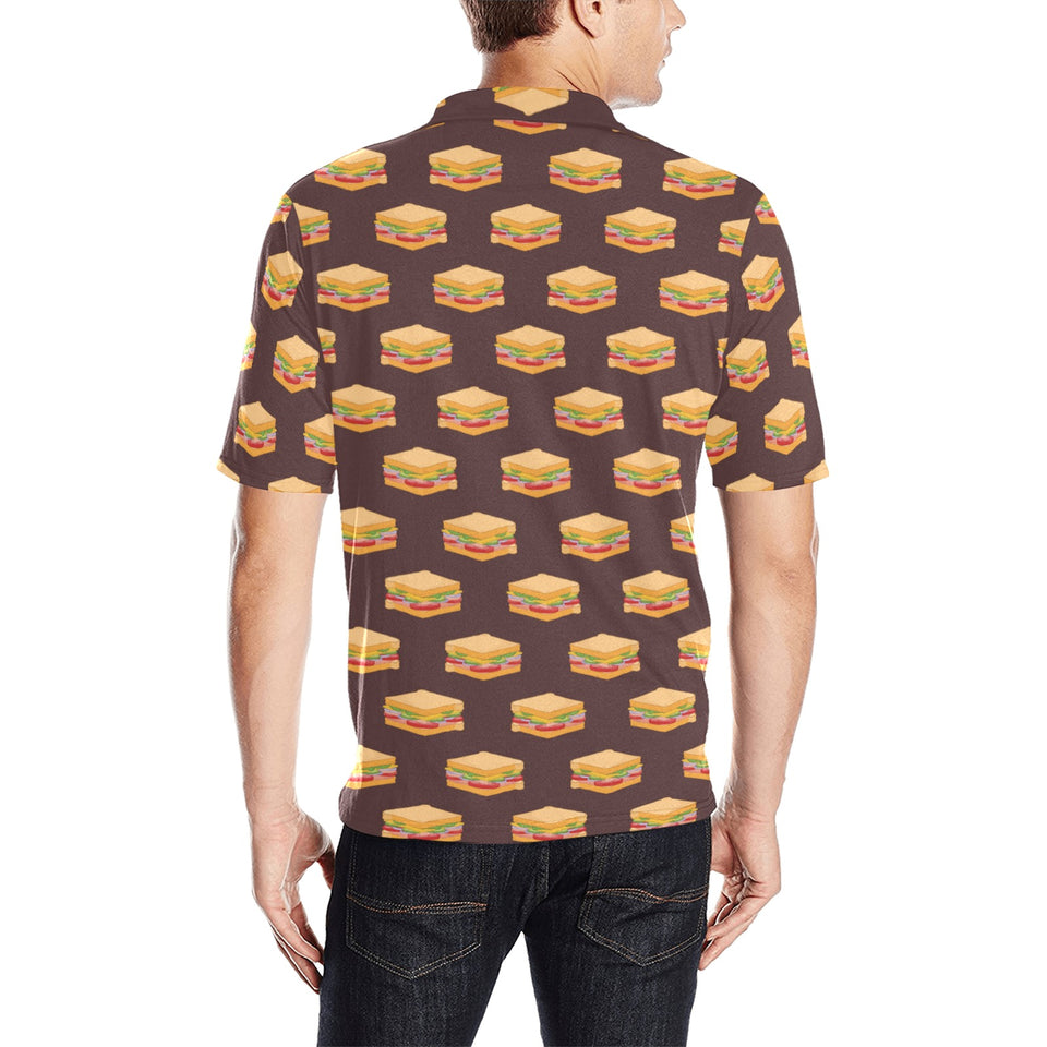 Sandwich Pattern Print Design 04 Men's All Over Print Polo Shirt