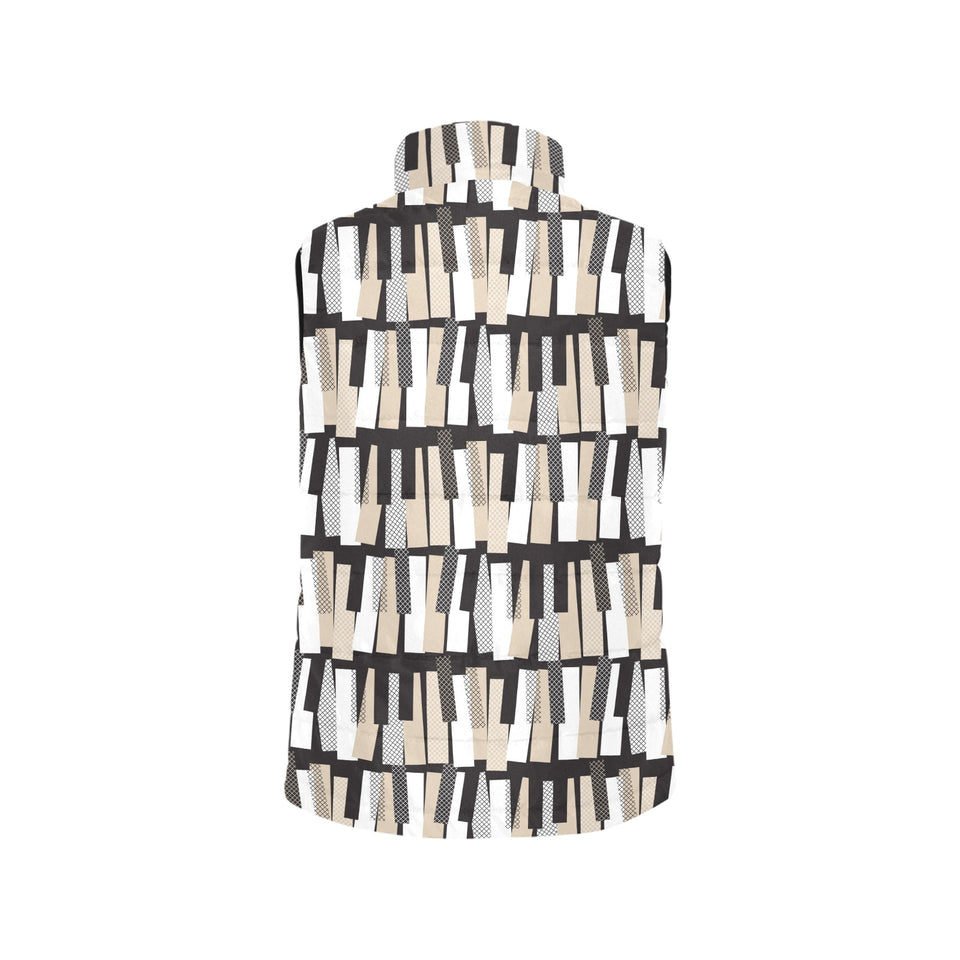 Piano Pattern Print Design 04 Women's Padded Vest