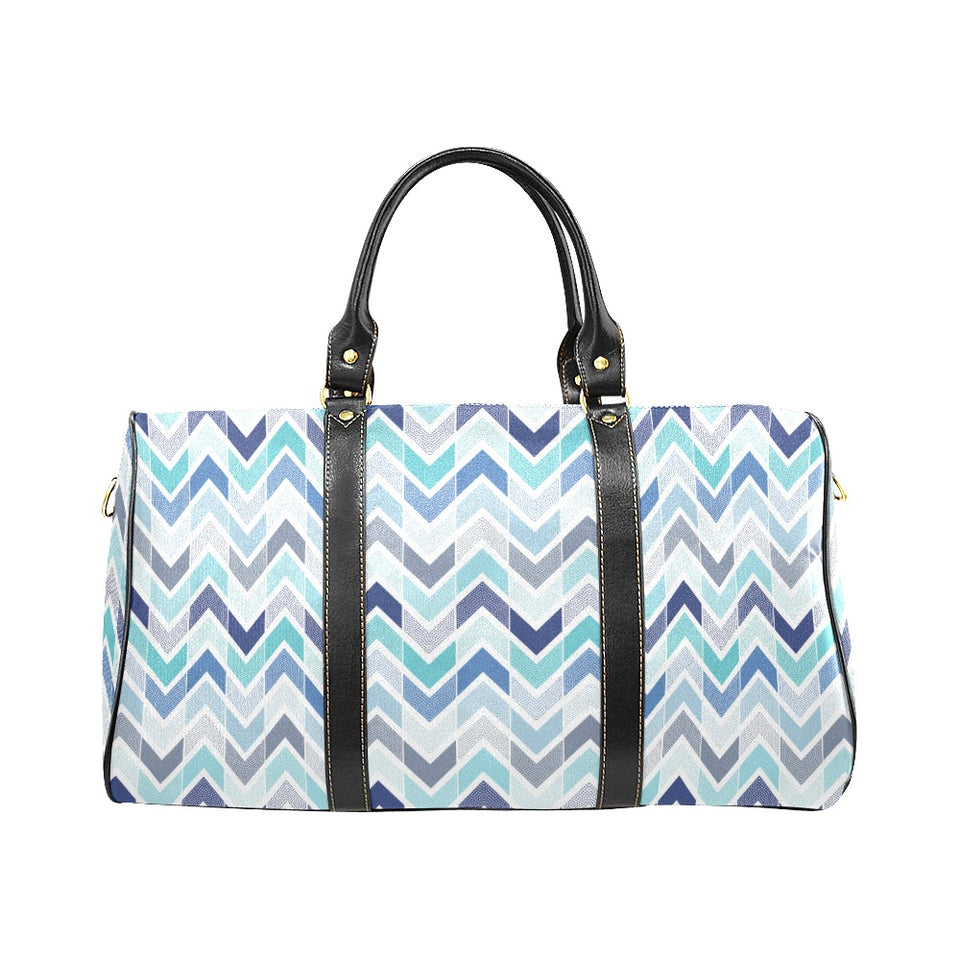 zigzag chevron blue pattern Travel Bag