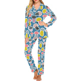Colorful mushroom design pattern Women's Long Pajama Set
