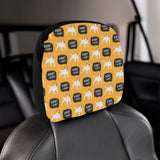 Bull Terrier Pattern Print Design 03 Car Headrest Cover