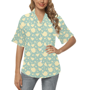 Tea pots Pattern Print Design 02 Women's All Over Print Hawaiian Shirt