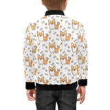Cute corgi heart star bone pattern Kids' Boys' Girls' Bomber Jacket