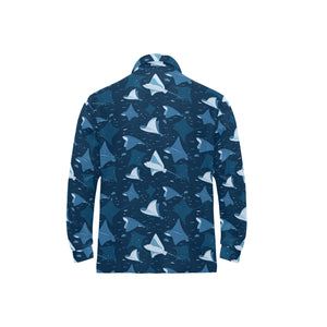 Stingray Pattern Print Design 04 Men's Long Sleeve Polo Shirt