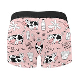 Cows milk product pink background Men's All Over Print Boxer Briefs Men's Underwear