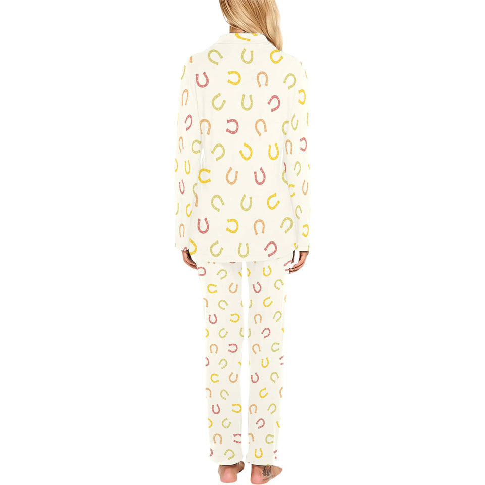 Horseshoes Pattern Print Design 02 Women's Long Pajama Set
