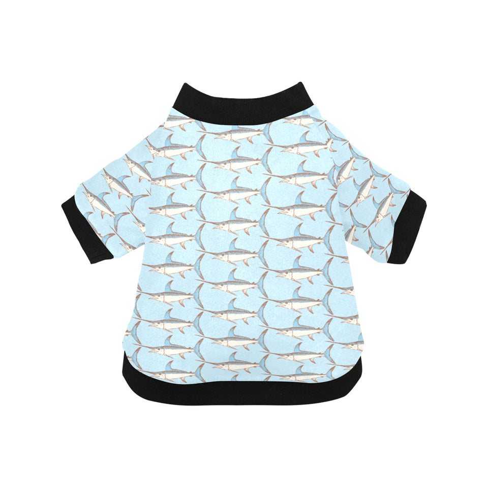 Swordfish Pattern Print Design 01 All Over Print Pet Dog Round Neck Fuzzy Shirt