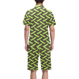 Green Peas Pattern Print Design 05 Men's V-Neck Short Pajama Set
