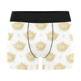 Gold Ornamental lotue waterlily symbol pattern Men's All Over Print Boxer Briefs Men's Underwear