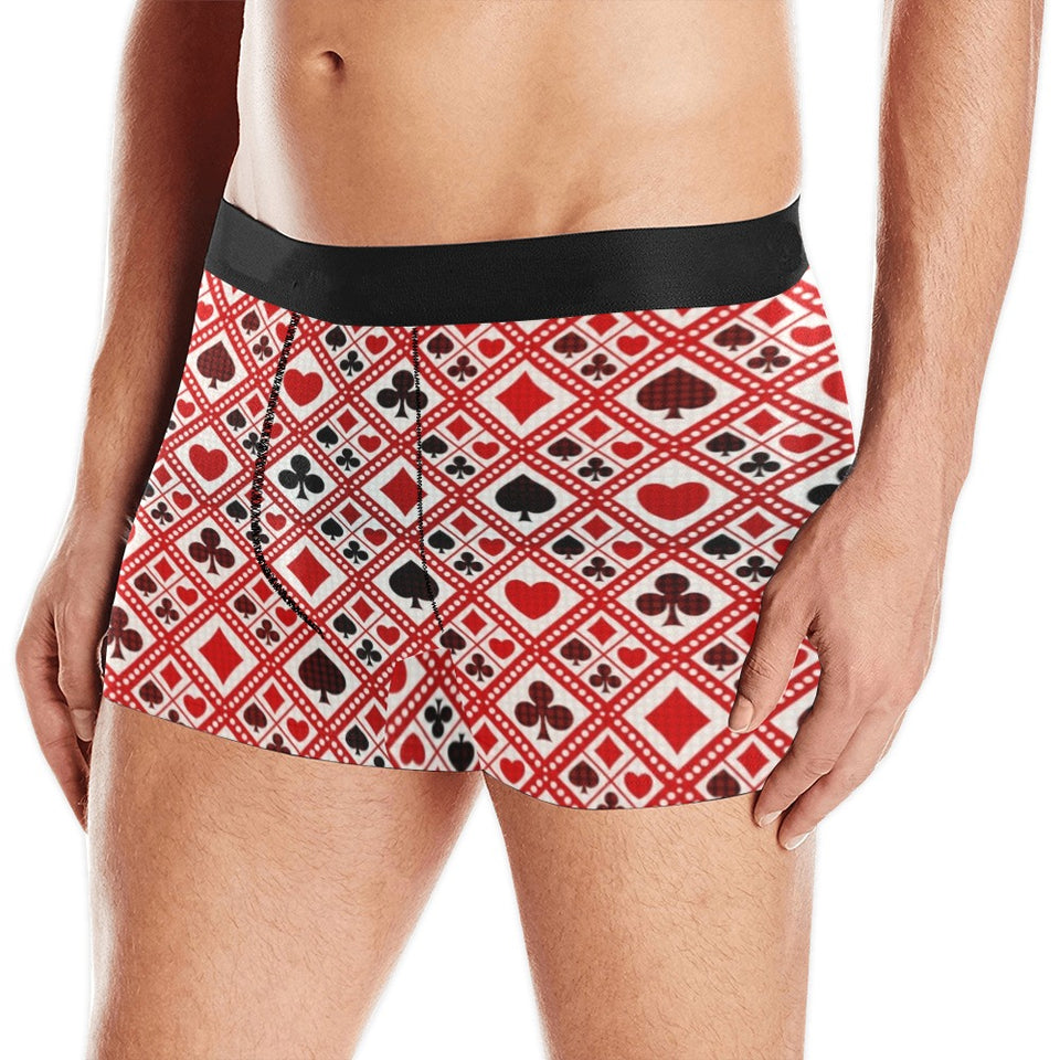 Casino Cards Suits Pattern Print Design 03 Men's All Over Print Boxer Briefs Men's Underwear