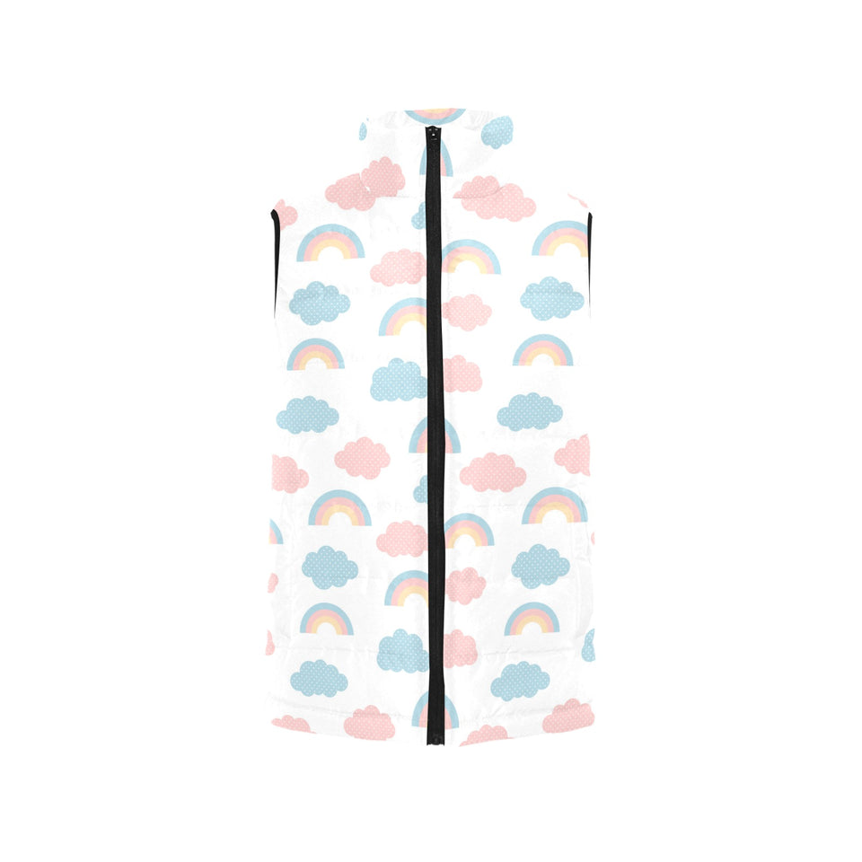 Cute rainbow clound pattern Women's Padded Vest