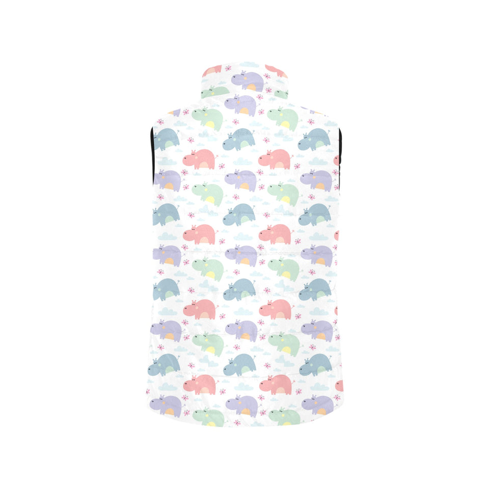 Hippopotamus Pattern Print Design 03 Men's Padded Vest