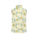 Seahorse shell starfish pattern background Women's Padded Vest