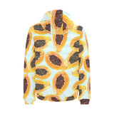 Watercolor papaya pattern Men's Padded Hooded Jacket