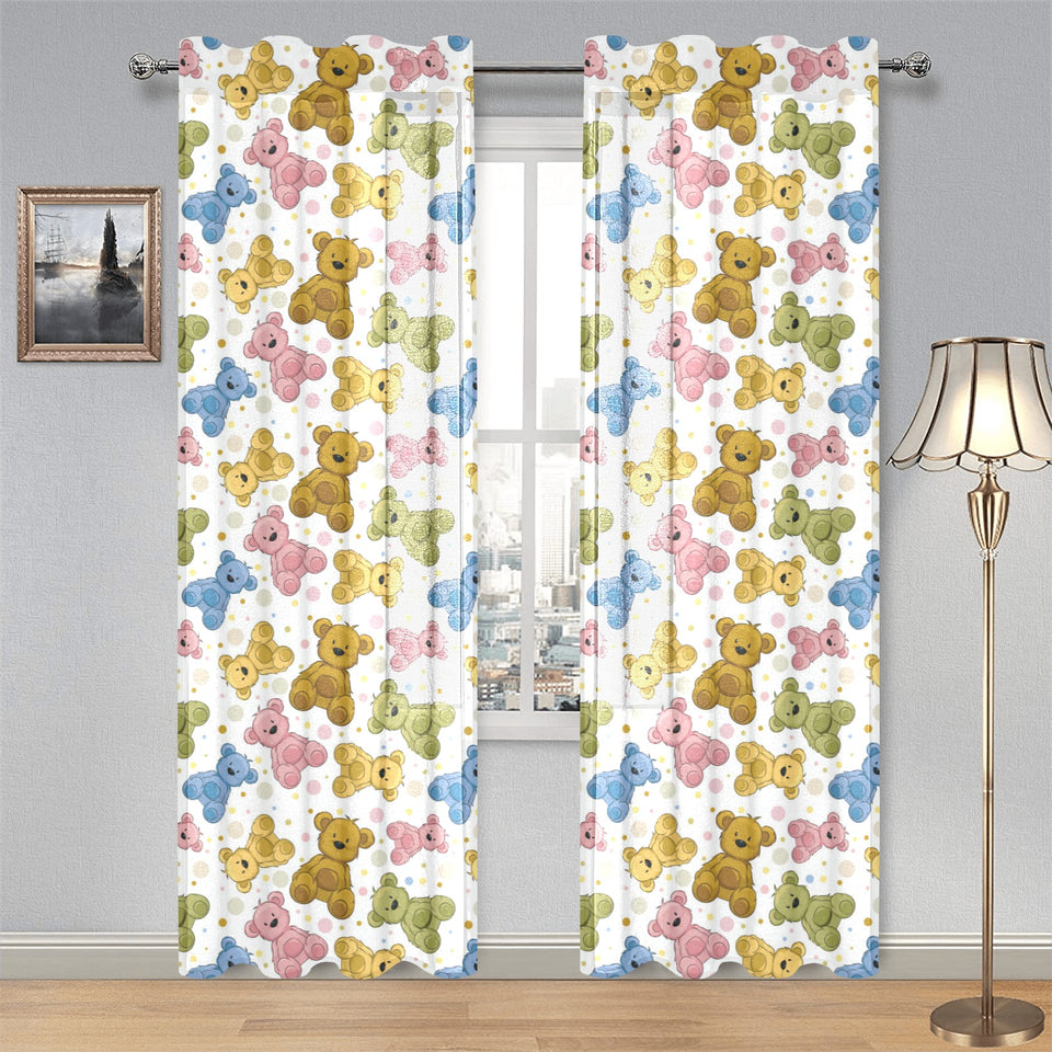 Teddy Bear Pattern Print Design 01 Gauze Curtain
