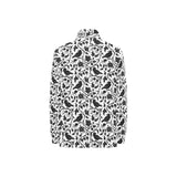 Crow dark floral pattern Women's Long Sleeve Polo Shirt