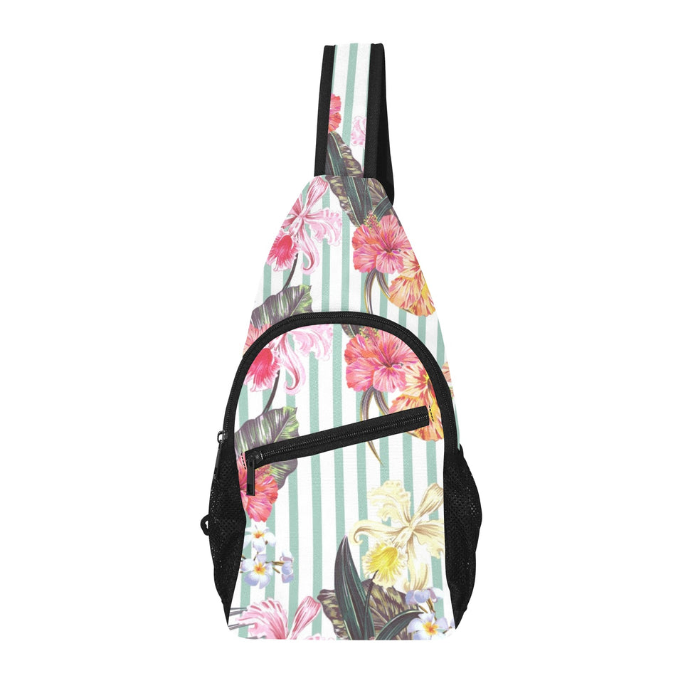 Colorful orchid flower pattern All Over Print Chest Bag