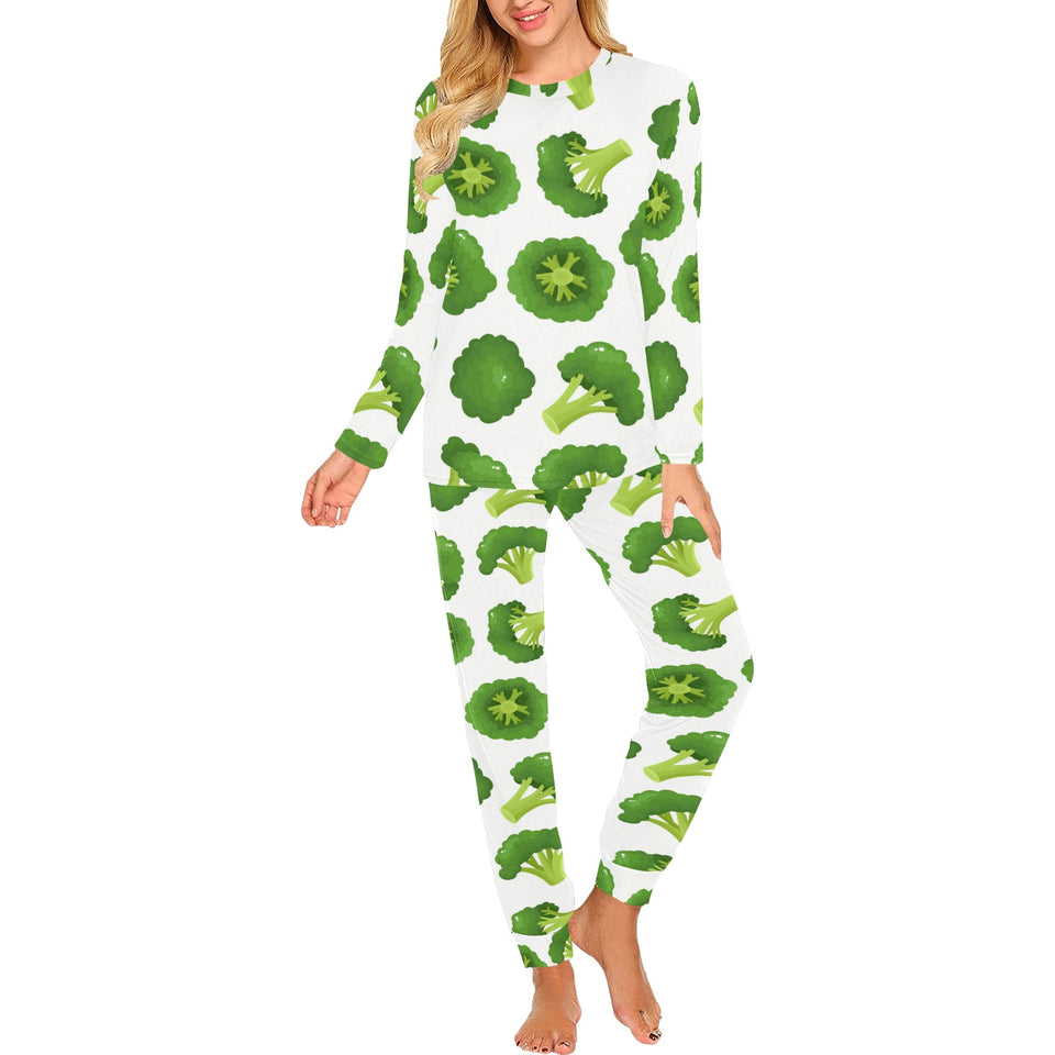 Cute broccoli pattern Women's All Over Print Pajama Set
