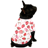 watercolor hand drawn beautiful strawberry pattern All Over Print Pet Dog Round Neck Fuzzy Shirt