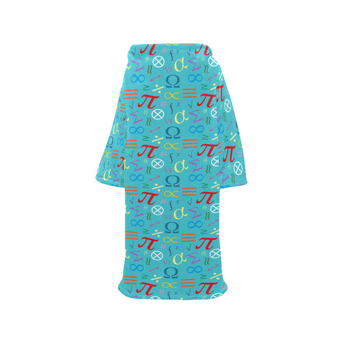 Math Pattern Print Design 02 Blanket Robe with Sleeves