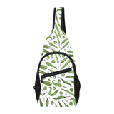Hand drawn sketch style green Chili peppers patter All Over Print Chest Bag