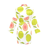 Guava pattern Women's Long Sleeve Belted Night Robe