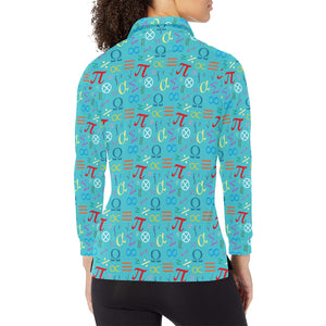 Math Pattern Print Design 02 Women's Long Sleeve Polo Shirt