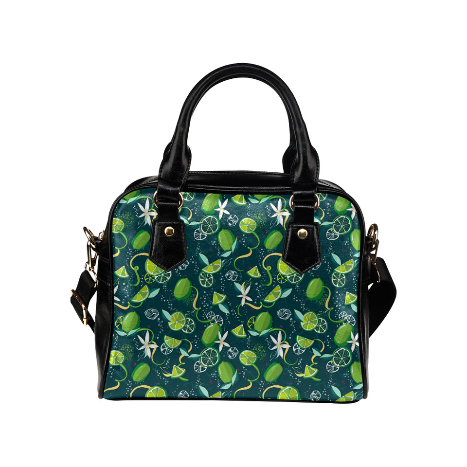 Lime ice flower pattern Shoulder Handbag
