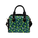 Lime ice flower pattern Shoulder Handbag